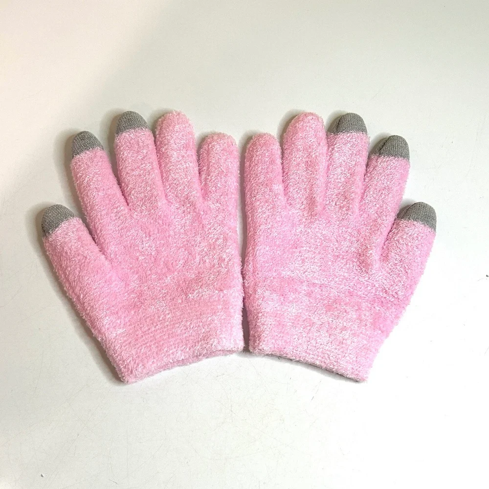 Pink Touchscreen Silicone Moisturizing Gloves